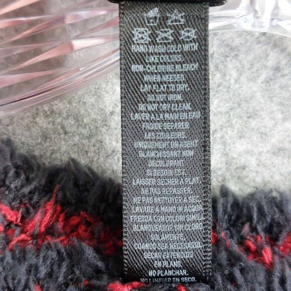 SKIMS Buffalo Plaid Fuzzy Knit Sweater 2X Red Black Cozy Oversized Soft - Picture 9 of 11